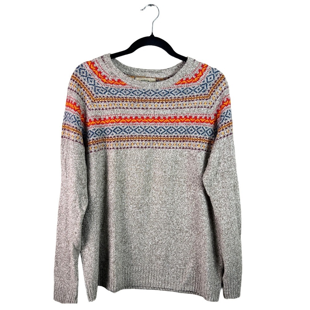 O'Hanlon Mills Fair Isle Sweater Men's L Beige Gorpcore Preppy